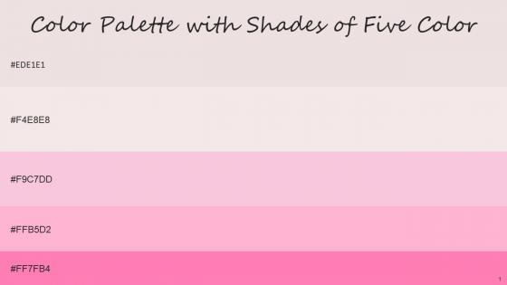 Color Palette With Five Shade Soft Peach Dawn Pink Chantilly Cotton Candy Tickle Me Pink