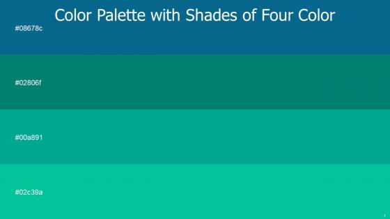 Color Palette With Five Shade Venice Blue Observatory Persian Green Caribbean Green