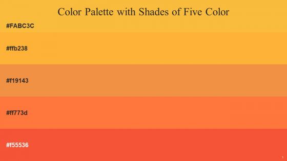 Color Palette With Five Shade Yellow Orange Yellow Orange Jaffa Burning Orange Flamingo