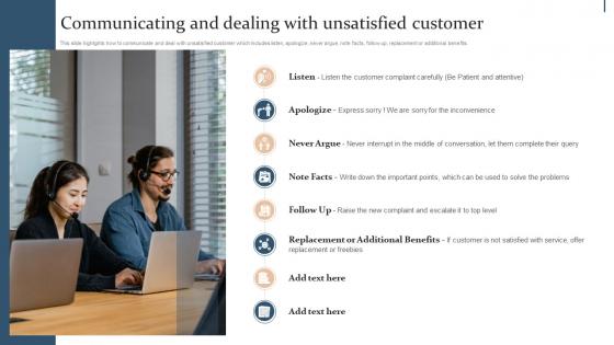 Communicating And Dealing With Unsatisfied Customer Action Plan For Quality Improvement In Bpo
