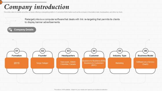 Company Introduction Customer Acquisition Solution Investor Funding Elevator Pitch Deck