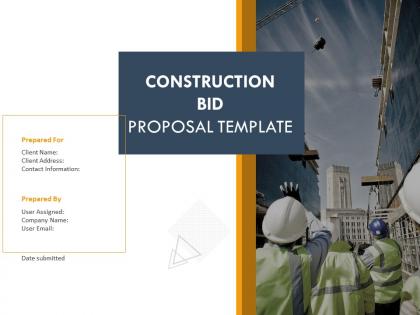 Construction bid proposal template powerpoint presentation slides