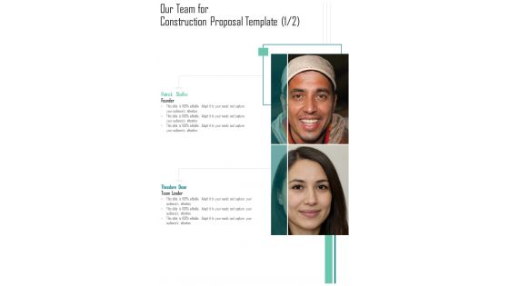 Construction Proposal Template For Our Team One Pager Sample Example Document