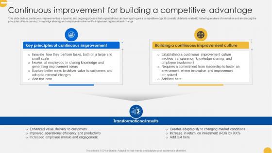 Continuous Change Management Continuous Improvement For Building CM SS V