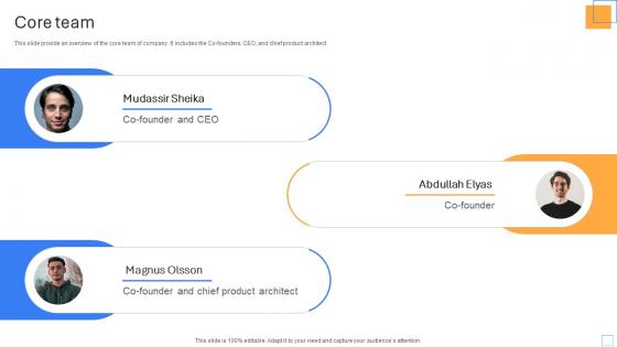 Core Team Cab Ride Service Investor Funding Pitch Deck