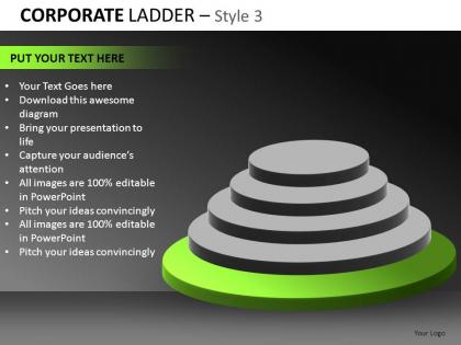 Corporate ladder 3 powerpoint presentation slides db