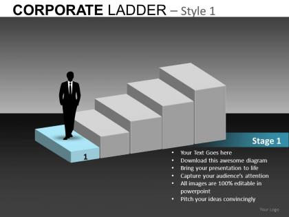 Corporate ladder style 1 powerpoint presentation slides db