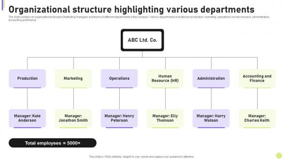 Cost Efficiency Strategies For Reducing Organizational Structure Highlighting Various Departments