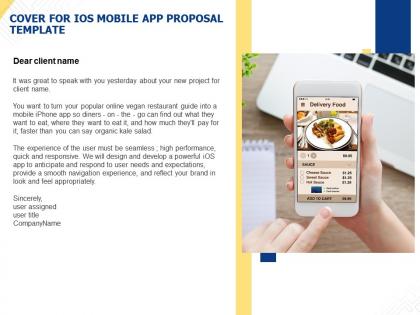 Cover for ios mobile app proposal template ppt powerpoint presentation templates