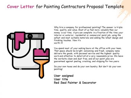 Cover letter for painting contractors proposal template ppt powerpoint presentation summary