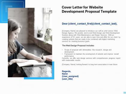 Cover letter for website development proposal template ppt powerpoint presentation infographic