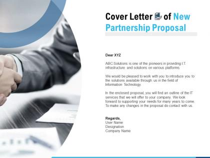 Cover letter of new partnership proposal ppt powerpoint presentation slides templates