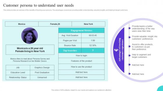 Customer Persona To Understand User Needs Ppt Structure