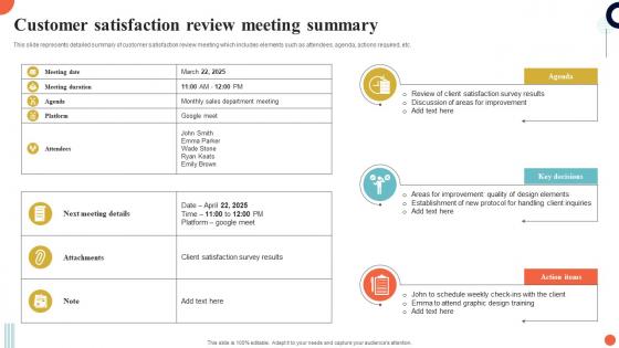 Customer Satisfaction Review Meeting Summary