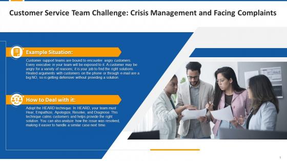 Customer Service Team Challenge Crisis Management And Facing Complaints Edu Ppt