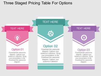 Cv three staged pricing table for options flat powerpoint design