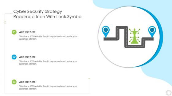 Cyber Security Strategy Roadmap Icon With Lock Symbol