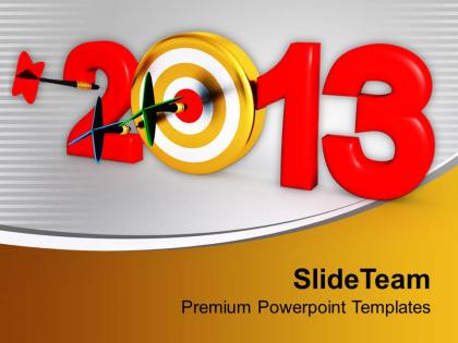 Dart strike the goal new year powerpoint templates ppt themes and graphics 0113