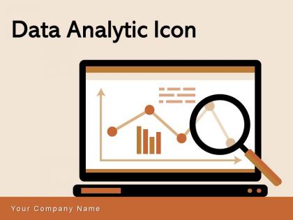 Data Analytic Icon Business Growth Analysis Gear Magnifying Glass Dashboard