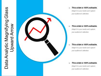 Data analytic magnifying glass upward arrow