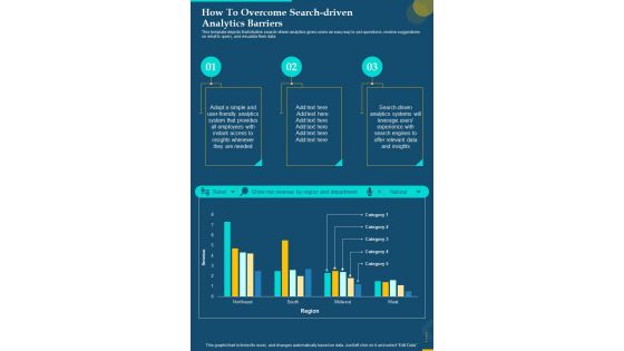 Data Analytics Playbook How To Overcome Search Driven Analytics Barriers One Pager Sample Example Document