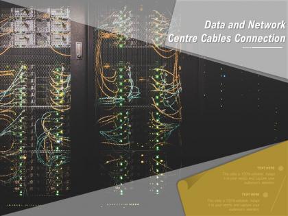 Data and network centre cables connection