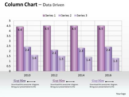 Data driven sets of business information powerpoint slides