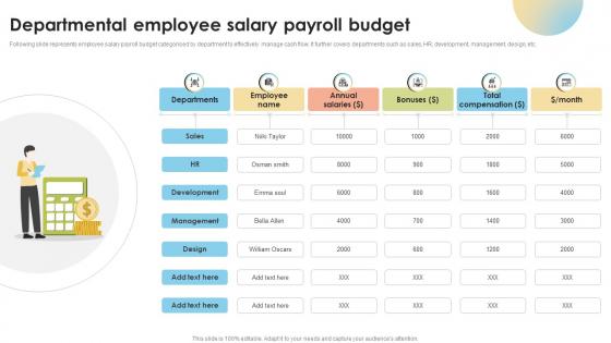 Departmental Employee Salary Payroll Budget