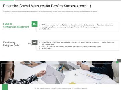 Determine crucial measures for devops success management different aspects that decide devops success it