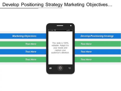 Develop positioning strategy marketing objectives financial plan return investment