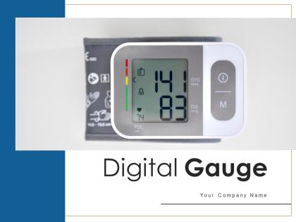 Digital Gauge Displaying Measuring Thermometer Speedometer