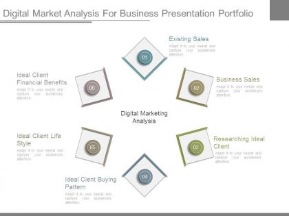 Digital market analysis for business presentation portfolio