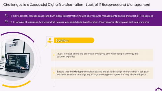 Digital Transformation Challenge Lack Of IT Resources Training Ppt