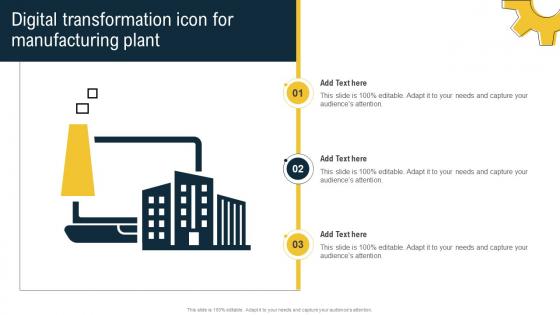 Digital Transformation Icon For Manufacturing Plant