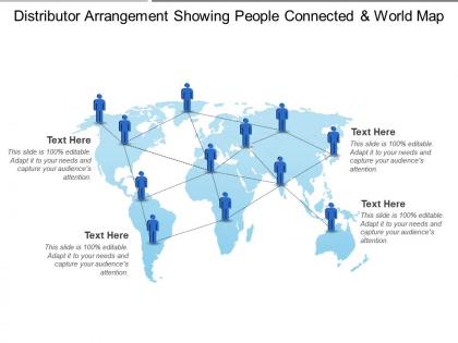 Distributor arrangement showing people connected and world map