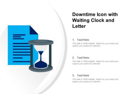 Downtime icon with waiting clock and letter