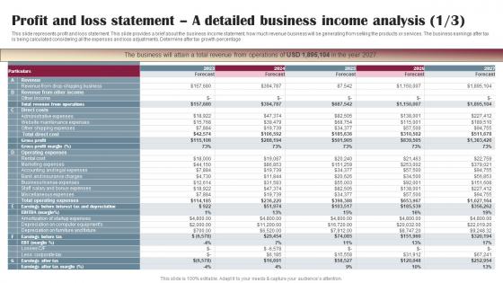 Drop Shipping Business Plan Profit And Loss Statement A Detailed Business Income Analysis BP SS