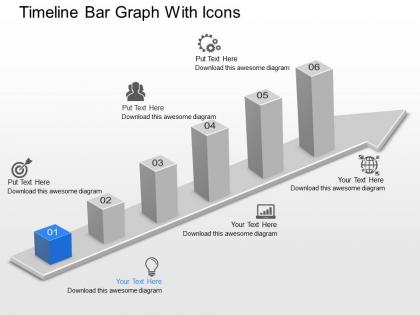 Du timeline bar graph with icons powerpoint template