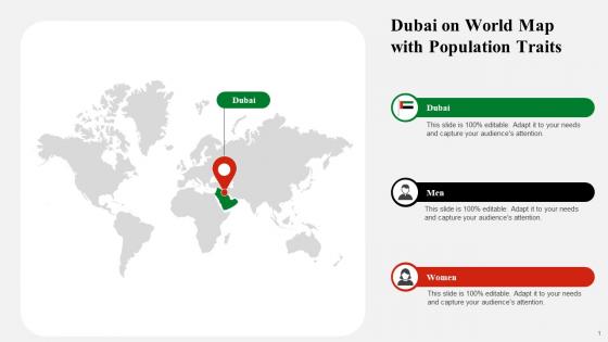 Dubai On World Map With Population Traits