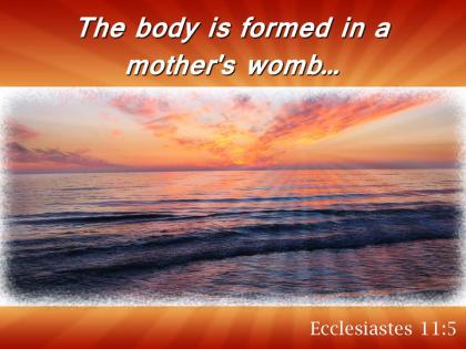 Ecclesiastes 11 5 the body is formed in a mother powerpoint church sermon