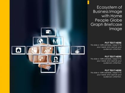 Ecosystem of business image with home people globe graph briefcase image