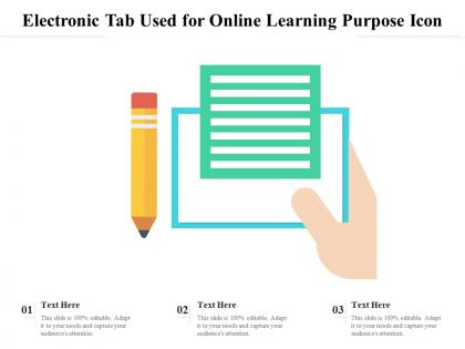 Electronic tab used for online learning purpose icon