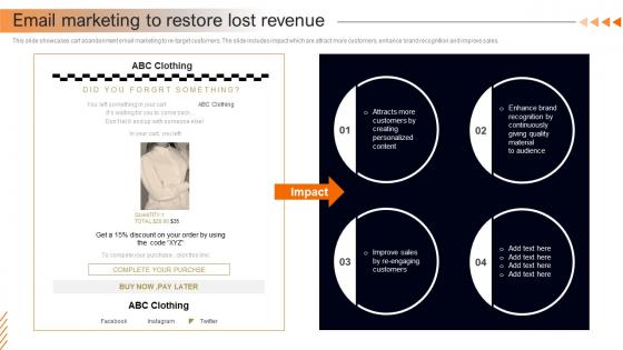 Email Marketing To Restore Lost Revenue Marketing Plan