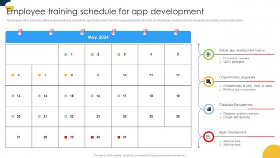 Employee Training Schedule For App Development