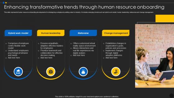 Enhancing Transformative Trends Through Human Resource Onboarding