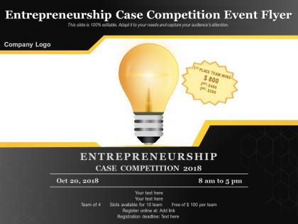 Entrepreneurship case competition event flyer