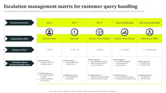 Escalation Management Matrix For Customer Query Handling