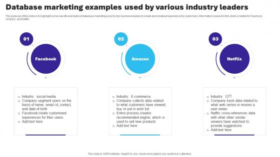 Essential Guide To Database Marketing Database Marketing Examples Used By Various Industry Leaders MKT SS V