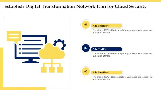 Establish Digital Transformation Network Icon For Cloud Security