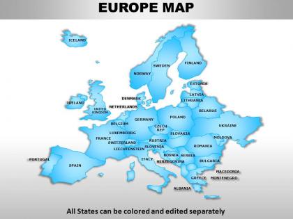 Europe continents powerpoint maps